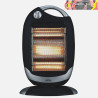 ESTUFA ELECT.CANDENTE 1200W NEGRO/PLATA 3POTENCIAS OSCILANTE 3ELEMENTOS, ASA Y ANTIVUELCO 52x33x25cm