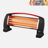 ESTUFA ELÉCTRICA CUARZO EDIPO 1200W NEGRO/ROJO 3POTENCIAS ANTIVUELCO 24x50x13cm