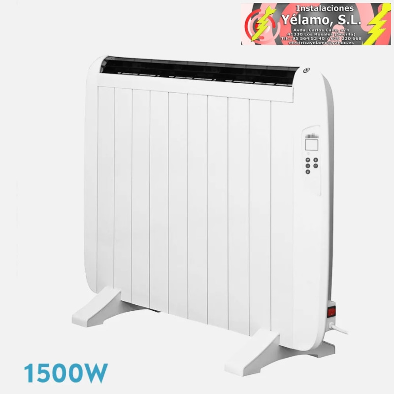 EMISOR TÉRMICO GABÁN 1500W X EN ALUMINIO BLANCO REMOTO LCD, TEMPORIZADOR MURAL/PORTÁTIL 58,5x86x5,5cm