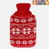 BOLSA AGUA CALIENTE MIMO 1,7L FORRO ROJO NAVIDAD 20x32x4cm FLEXIBLE Y AGRADABLE AL TACTO