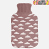 BOLSA AGUA CALIENTE MIMO 1,7L FORRO ROSA NUBES 20x32x4cm FLEXIBLE Y AGRADABLE AL TACTO