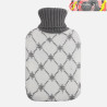 BOLSA AGUA CALIENTE MIMO 1,7L FORRO BLANCO/GRIS COPOS 20x32x4cm FLEXIBLE Y AGRADABLE AL TACTO