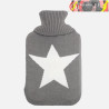 BOLSA AGUA CALIENTE MIMO 1,7L FORRO BLANCO/GRIS ESTRELLA 20x32x4cm FLEXIBLE AGRADABLE AL TACTO