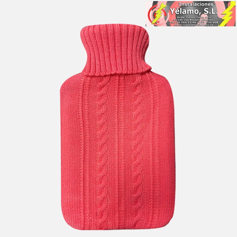 BOLSA AGUA CALIENTE MIMO 1,7L FORRO ROSA JERSEY 20x32x4cm FLEXIBLE AGRADABLE AL TACTO