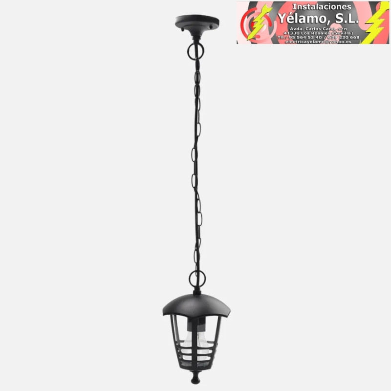 COLGANTE EXTERIOR ALUMINIO ALNILAN 1xE27 NEGRO REGx16x16cm IP44