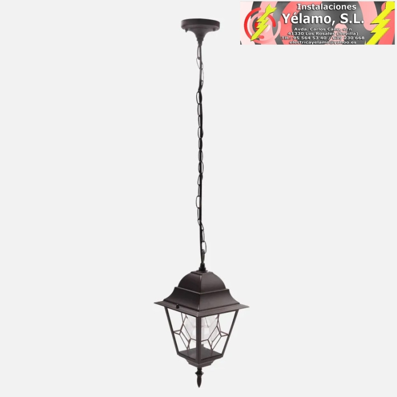 COLGANTE EXTERIOR ALUMINIO BOOTES 1xE27 MARRÓN REGx18,5x18,5cm IP44