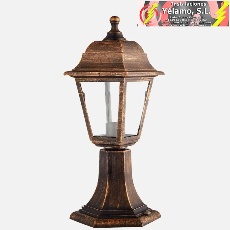 SOBREMURO EXTERIOR ALBAHACA 1xE27 ORO VIEJO IP44 POLICARBONATO 41,5x16,5D