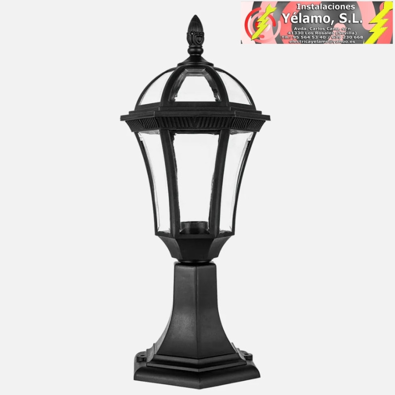SOBREMURO EXTERIOR COMINO 1xE27 NEGRO POLICARBONATO 47,6x17,6x17,6cm