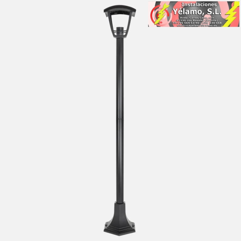 PILAR ZOIO 1xE27 NEGRO REGx17x17cm C/ALTURA REGULABLE IP44