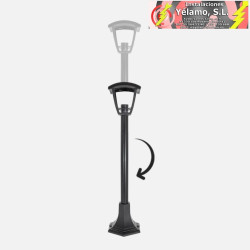 PILAR ZOIO 1xE27 NEGRO REGx17x17cm C/ALTURA REGULABLE IP44