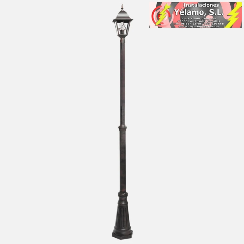 FAROLA EXTERIOR ALUMINIO BOOTES 1xE27 MARRÓN IP44 220x18x18cm