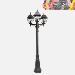 FAROLA EXTERIOR ALUMINIO BOOTES 3xE27 MARRÓN IP44 228x62x62cm