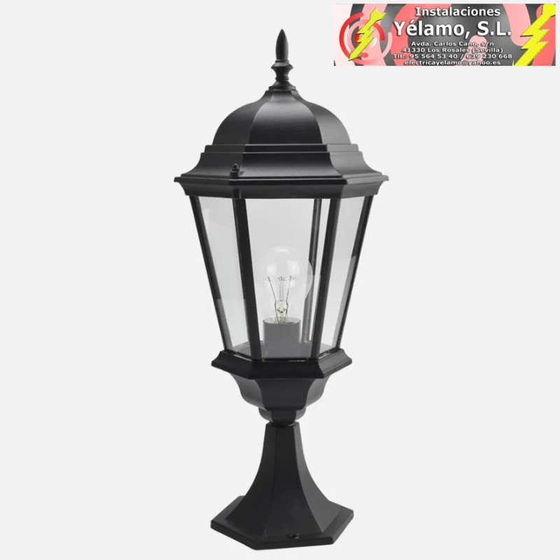 SOBREMURO EXTERIOR ALUMINIO REGULUS 1xE27 NEGRO 56x23x23cm IP44
