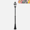 FAROLA EXTERIOR ALUMINIO BECRUX 1xE27 NEGRO IP44 234x25x25cm REGULABLE EN ALTURA