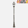 FAROLA EXTERIOR ALUMINIO BECRUX 1xE27 NEGRO/ORO IP44 234x25x25cm REGULABLE EN ALTURA