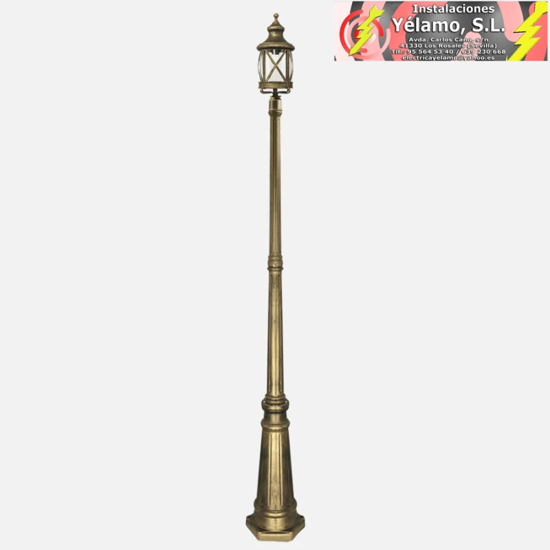 FAROLA EXTERIOR ORQUIDEA 1L ORO 230x23x23cm