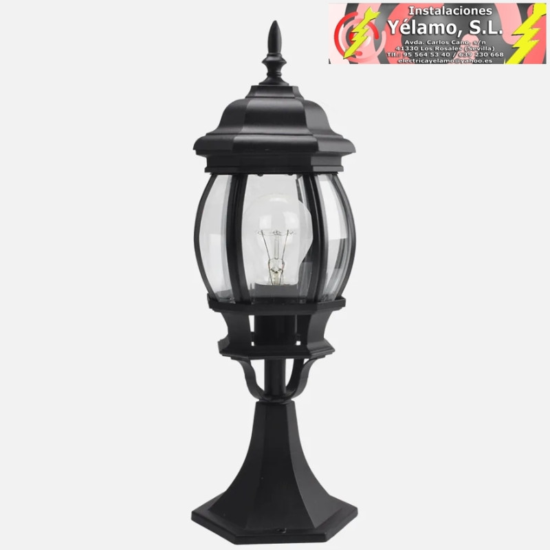 SOBREMURO EXTERIOR ALUMINIO CAELUM 1xE27 NEGRO 49x16x16cm IP44