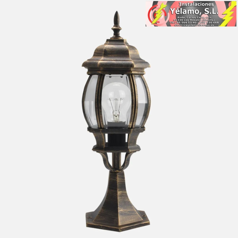 SOBREMURO EXTERIOR ALUMINIO CAELUM 1xE27 NEGRO/ORO 49x16x16cm IP44