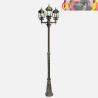 FAROLA EXTERIOR ALUMINIO CAELUM 3xE27 NEGRO/ORO IP45 228x55x55cm