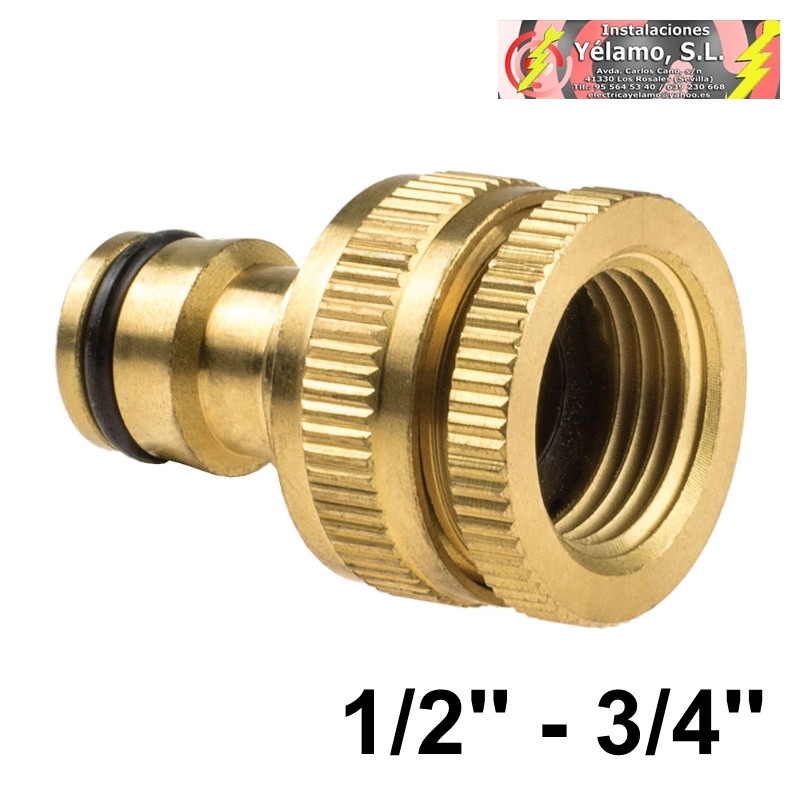 CONECTOR GRIFO 1/2'' - 3/4'' HEMBRA LATÓN