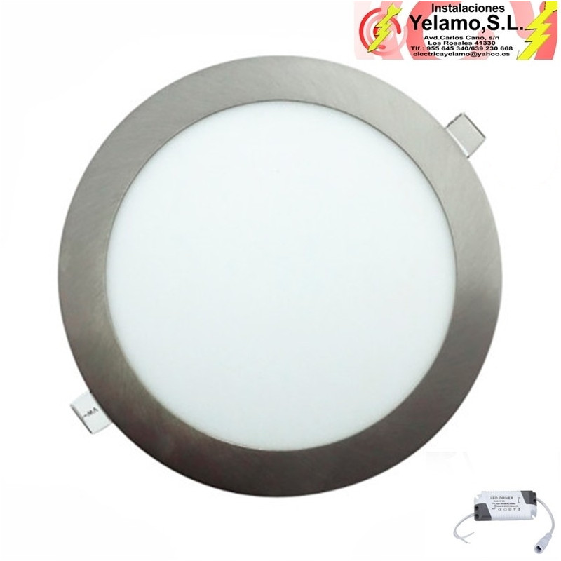 DOWNLIGHT LED 18W REDONDO EMPOTRAR NIQUEL 6500K