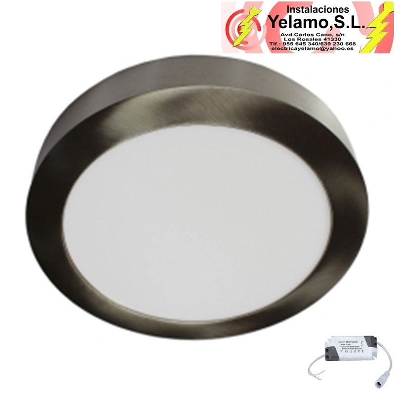 DOWNLIGHT LED 12W REDONDO SUPERFICIE NIQUEL 6500K
