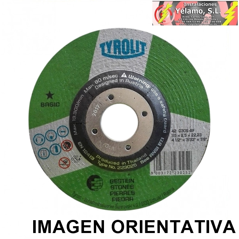DISCO RADIAL CORTE PIEDRA 115x2.5mm