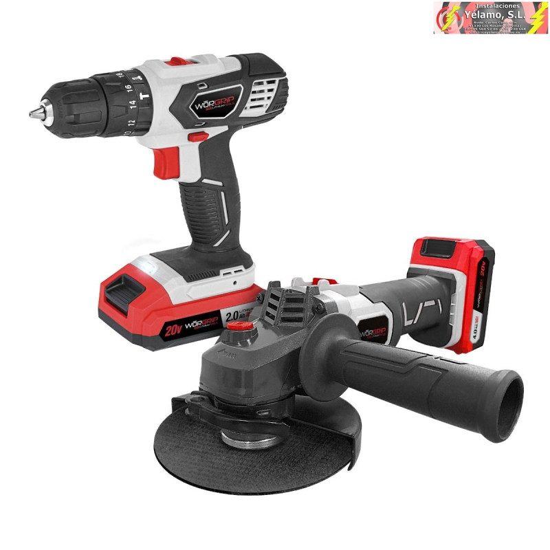 KIT ATORNILLADOR Y AMOLADORA 20V