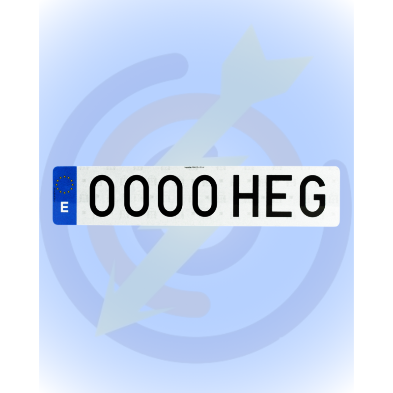 MATRÍCULA COCHE ORDINARIA 520x110mm (1 UNIDAD)