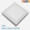 DOWNLIGHT LED 18W CUADRADO SUPERFICIE BLANCO 3000K 4000K 6000K