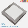 DOWNLIGHT LED 18W CUADRADO SUPERFICIE NIQUEL 3000K 4000K 6500K