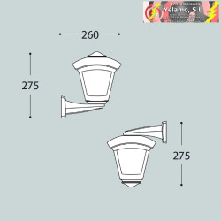 FAROL DE PARED MULTIPOSICIONAL ROBY NEGRO