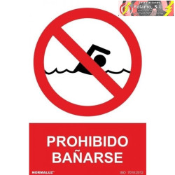 SEÑAL PROHIBIDO BAÑARSE