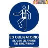 SEÑAL USO OBLIGATORIO DEL ARNÉS DE SEGURIDAD